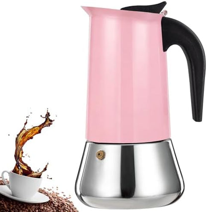 12 Cup Stovetop Espresso Maker Stainless Steel Moka Pot Stove Top Percolator Italian Coffee Makers Capable Mocha Greca Machine Cafe Classic Induction Cookers for Home and Camping 600ml 20oz