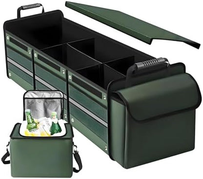 95L Collapsible Car Trunk Organizer, Detachable Insulated Cooler Bag