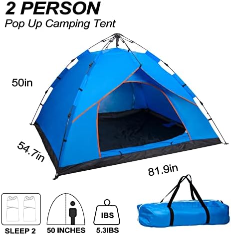 DIMAR GARDEN Pop Up Camping Tent Instant Automatic Tent,Outdoor Quick Setup