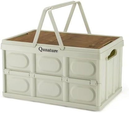 Collapsible Camping Storage Bin 55L with Lid for Camping Home