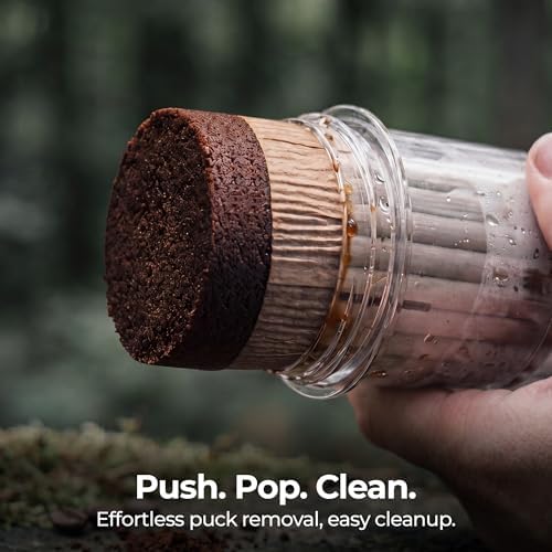 D1 Camping Coffee Maker with 60-Count Filter Paper, 8oz Extra Small Portable Cold Brew & Espresso Coffee Press, French Press, Pour-Over & Espresso Style Manual Brewer,