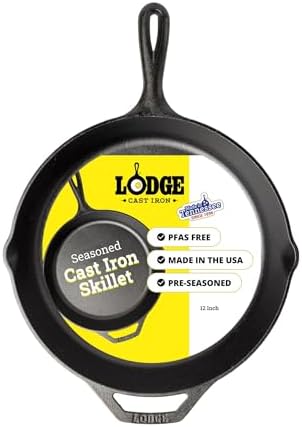 Lodge Pre-Seasoned Cast Iron Skillet, PFAS-Free, 12 Inches