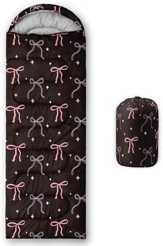 QOOMO Camping Sleeping Bags,3 Season Warm & Cool Weather,Lightweight,Waterproof Sleeping Bags for Adults & Kids,Traveling,and Outdoors,Camping Gear Equipment