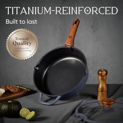CAROTE 30pcs Titanium Cookware Set, Pots and Pans Set Detachable Handle