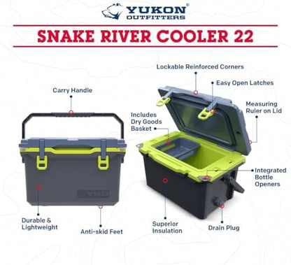 YUKON OUTFITTERS Snake River 22qt Lightweight Hard Cooler