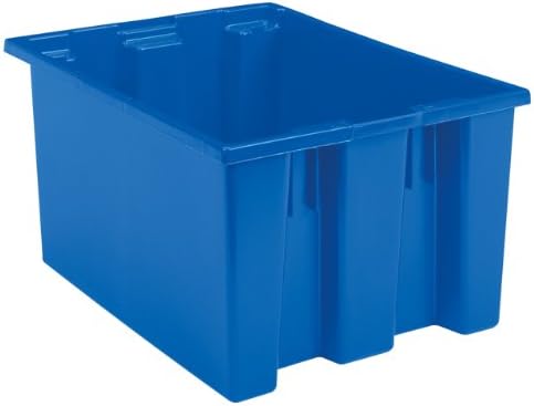 Akro-Mils 35230 Nest and Stack Plastic Storage Container and Distribution Tote, (23-1/2-Inch L x 19-1/2-Inch W x 13-Inch H), Blue, (3-Pack)