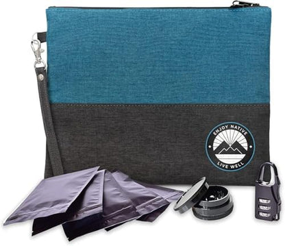 Enjoy Native Smell Proof Bag with Lock 11" x 9", Smell Proof Container, Dog Tested Odor resistant Bags, Best Zipper odor sealing pouch for Herbs, Coffee & Travel Medicine, Scent resistent Containers