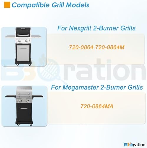 Grill Parts Kit for Nexgrill 2-Burner 720-0864 720-0864M, Replacement Parts Kit for Megamaster 720-0864MA Grill Grate Kit for Nexgrill Replacement Parts