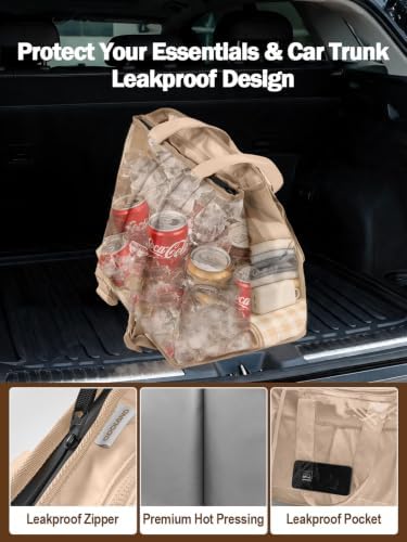 Odoland 2-in-1 Beach Cooler Bag-24 Can + 13L Dry Storage 12H Insulated