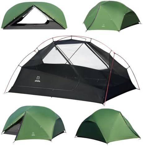ATEPA Voyage 1-2 Backpacking Tent, Ultralight 20D SilNylon 4 Season Camping Tent, 4000mm Waterproof Freestanding Tent with Expandable Vestibule for Hiking, Bikepacking & Mountaineering