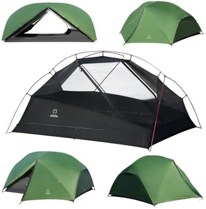 ATEPA Voyage 1-2 Backpacking Tent, Ultralight 20D SilNylon 4 Season Camping Tent, 4000mm Waterproof Freestanding Tent with Expandable Vestibule for Hiking, Bikepacking & Mountaineering