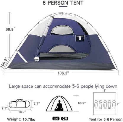 CAMEL CROWN Tents for Camping 2/3/4/5 Person Camping Dome Tent, Waterproof,Spacious, Lightweight Portable Backpacking Tent for Outdoor Camping/Hiking