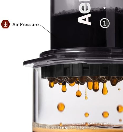 AeroPress Clear Black Coffee Press, French Press, Pour-Over & Espresso Style
