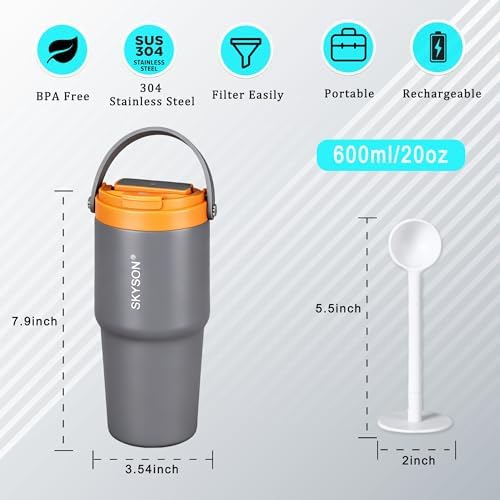 Portable Coffee Maker Mug for Travel,Mini Espresso Coffee Machine,20 oz Thermos Cup with Lid Fast Extraction Electric Filter Brewer,Insulated Stainless Steel Tumbler(Green)