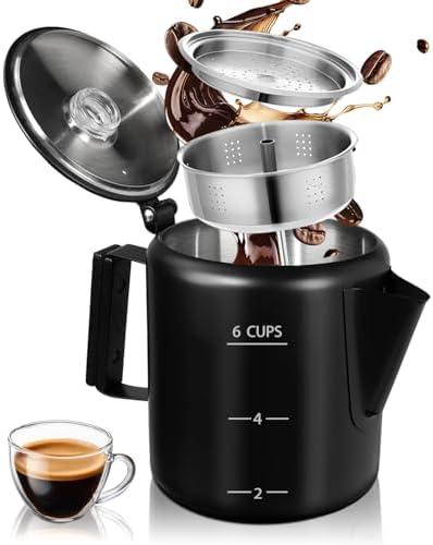 Coffee Maker 6 Cup Coffee Percolator 304 Stainless Steel Pot