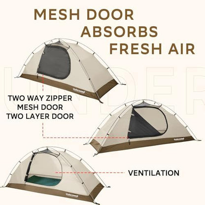 1/2 Person 4 Season Backpacking Tent, Lightweight Waterproof Winter Tent