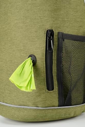 Waterproof Roll Top Pet Dog Food Travel Organizer Storage Bag Trash Bag Dispenser for Trips Outdoor Camping Free 350ml Portable Folding Bowl, 30 Cups / 10 lbs Large (Green)