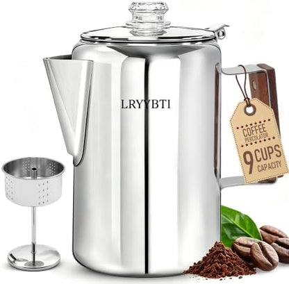9 Cup Stainless Steel Coffee Percolator