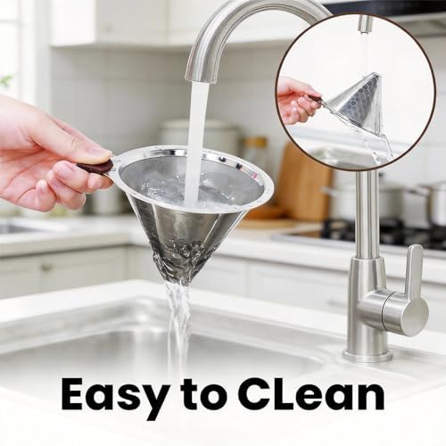 Reusable Stainless Steel Pour Over Coffee Dripper, Paperless V60 Filter