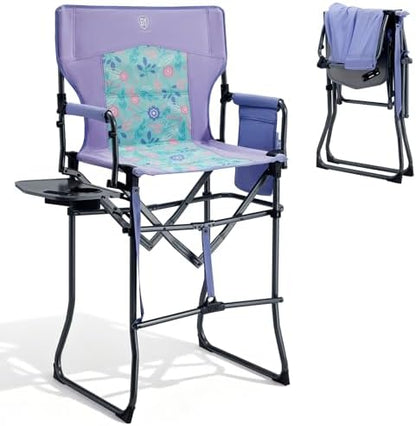 EVER ADVANCED Portable 30.7" Seat Height Tall Camping Directors Chair