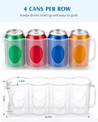 3 Pack Can Organizer Rack Designed for Ninja FrostVault 45QT/65QT Wheeled Cooler, Clear Beverage Can Holder for Cooler Drink Storage, 4 Cans Per Row, Cooler Accessories for Camping Beach Tailgating