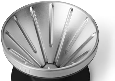 YETI Pour Over Coffee Maker Accessory Ramblers, Designed for Perfect Coffee Extraction Anywhere, Stainless Steel, fits any V60 Filter, Black