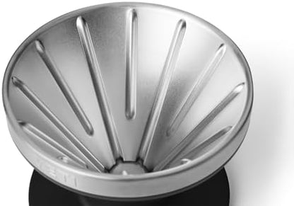 YETI Pour Over Coffee Maker Accessory Ramblers, Designed for Perfect Coffee Extraction Anywhere, Stainless Steel, fits any V60 Filter, Black