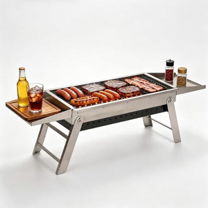 Portable Folding Charcoal Grill Stainless Steel BBQ Grill