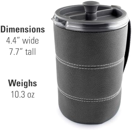 GSI Outdoors, 30 Fl Oz JavaPress, French Press Coffee Maker for Camping and Travel, Graphite