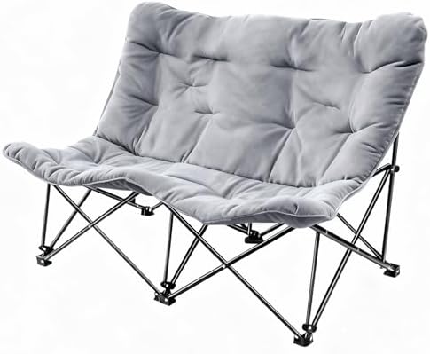 Oversized Padded Double Camping Chair with High Back Heavy Duty Folding Comfy Chair Butterfly Chair for Adults Lawn Patio Outdoor