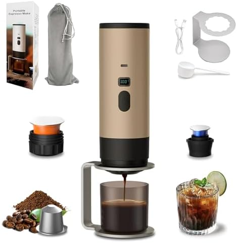 3-In-1 Portable Coffee Maker, 15 Bar Espresso Maker with LED Display
