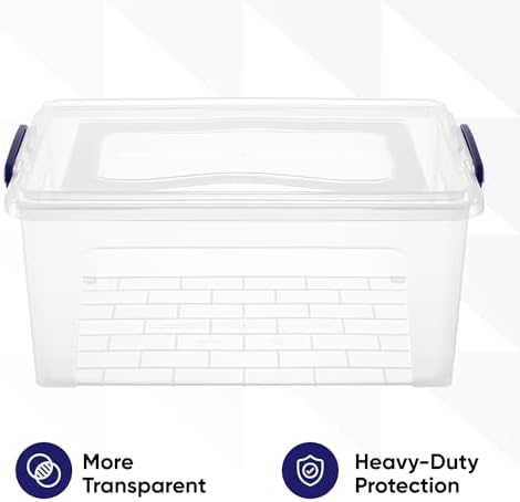 Superio 36 Quart Clear Plastic Storage Boxes with Lids, Stackable Organizer Containers, BPA-Free Storage Bins for Home, Office, School & Dorm, 2 Pack