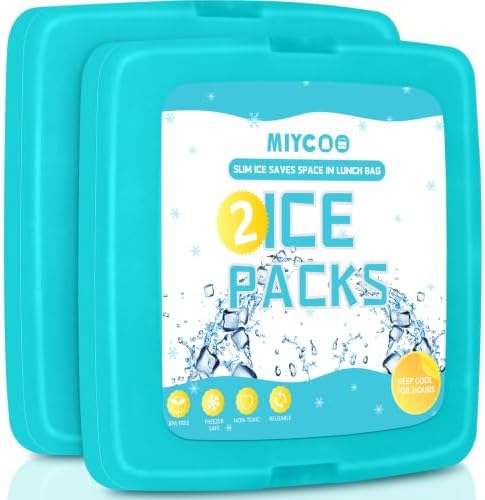 MIYCOO Ice Packs for Lunch Boxes & Coolers Long Lasting, Reusable