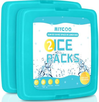 MIYCOO Ice Packs for Lunch Boxes & Coolers Long Lasting, Reusable