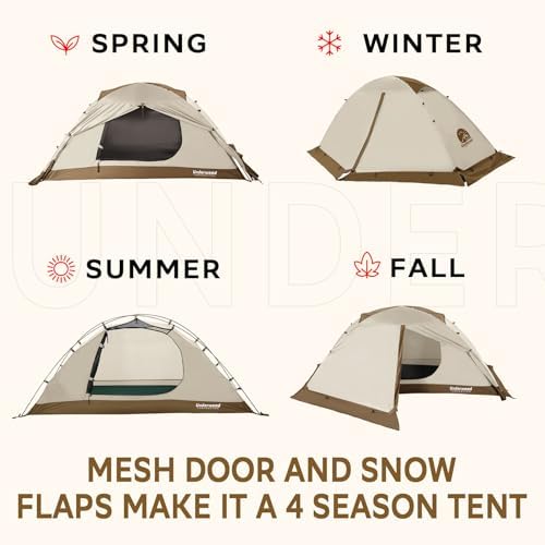 1/2 Person 4 Season Backpacking Tent, Lightweight Waterproof Winter Tent