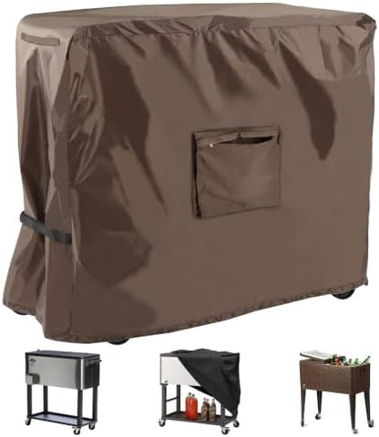 Cooler Cart Cover for 80-100 Qt Patio Rolling Ice Chest Cart,43"Lx22"Wx32"H