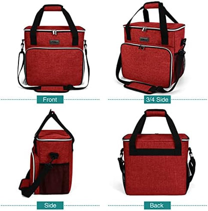 BAGLHER Dog Travel Bag, Pet Travel Bag (ALL Pet Travel Supplies), With 2 Pet Food Containers and 2 Collapsible Silicone Bowls; Essential Kits for Travel Red