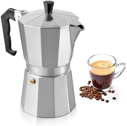 Mixpresso 6 Cup Moka Pot Stovetop Espresso Maker, Italian Cuban Coffee Pot