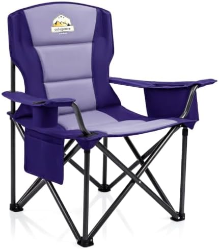 Colegence Oversized Folding Camping Chair for Adults, 450 lb, Deep Purple