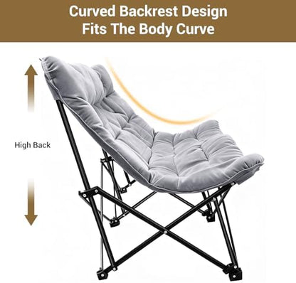 Oversized Padded Double Camping Chair with High Back Heavy Duty Folding Comfy Chair Butterfly Chair for Adults Lawn Patio Outdoor