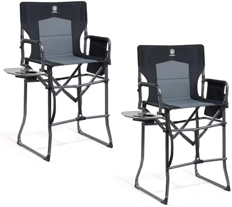 EVER ADVANCED Portable 30.7" Seat Height Tall Camping Directors Chair
