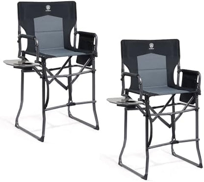 EVER ADVANCED Portable 30.7" Seat Height Tall Camping Directors Chair