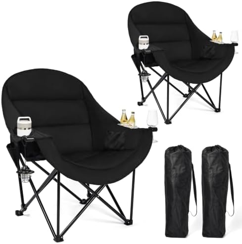 Oversized Camping Chair for Adults - Outdoor Lawn Camp Chair 2 Pack