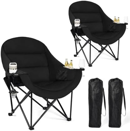 Oversized Camping Chair for Adults - Outdoor Lawn Camp Chair 2 Pack