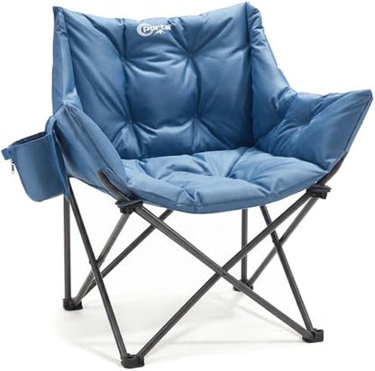 Portal Oversized Padded Camping Chair,350 lbs Folding Chairs Outdoor,Blue