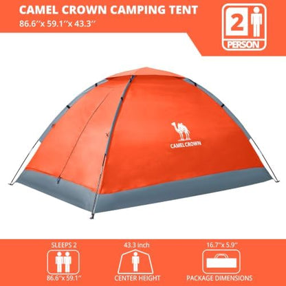 CAMEL CROWN Tents for Camping 2/3/4/5 Person Camping Dome Tent, Waterproof,Spacious, Lightweight Portable Backpacking Tent for Outdoor Camping/Hiking