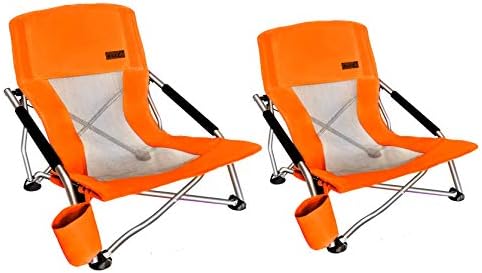 Nice C Low Beach Camping Folding Chair, River Sand Lake Chair (2P Orange)