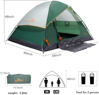 ASFANES Tents for Camping 2/4/6 Person Camping Dome Tent, Waterproof,Spacious, Lightweight Portable Backpacking Tent for Outdoor Camping/Hiking