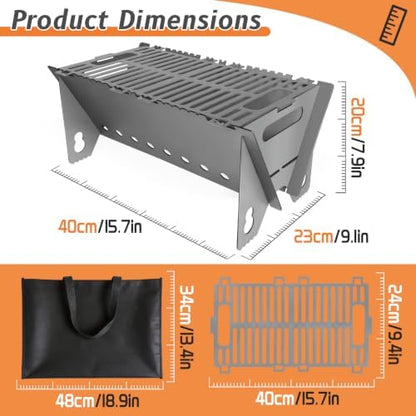 Portable charcoal Grill,Foldable Heavy Duty Camping,Non-Toxic