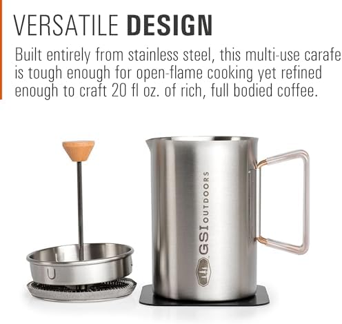 GSI Outdoors Glacier Stovetop JavaPress, 20 fl oz, French Press Maker